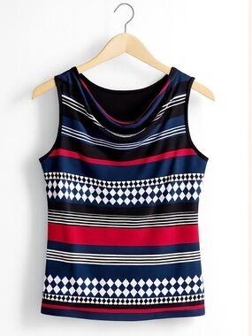 Tahari Waterfall Sleeveless Top